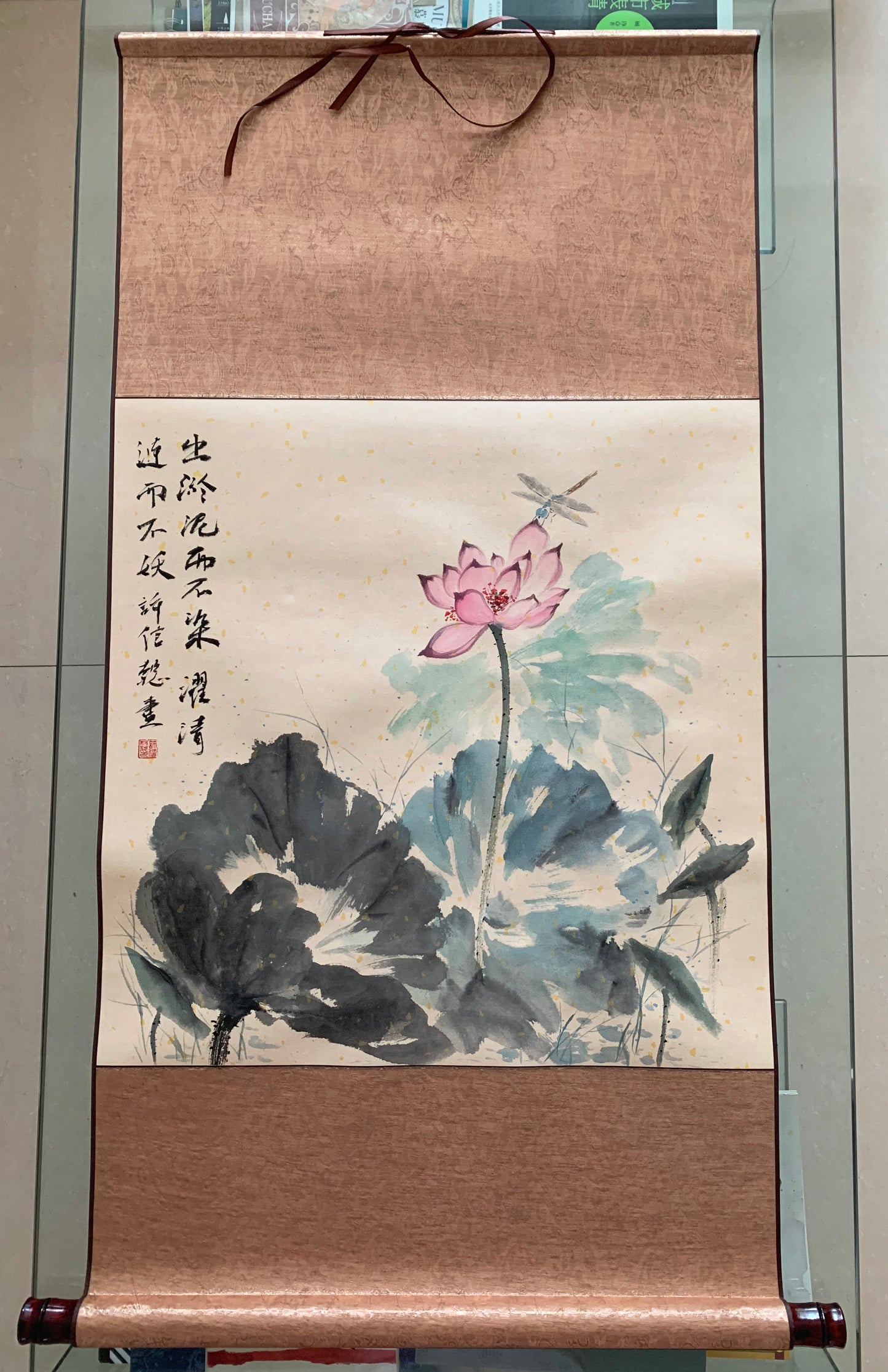 Original Chinese Ink Painting Lotus Hanging Scoll