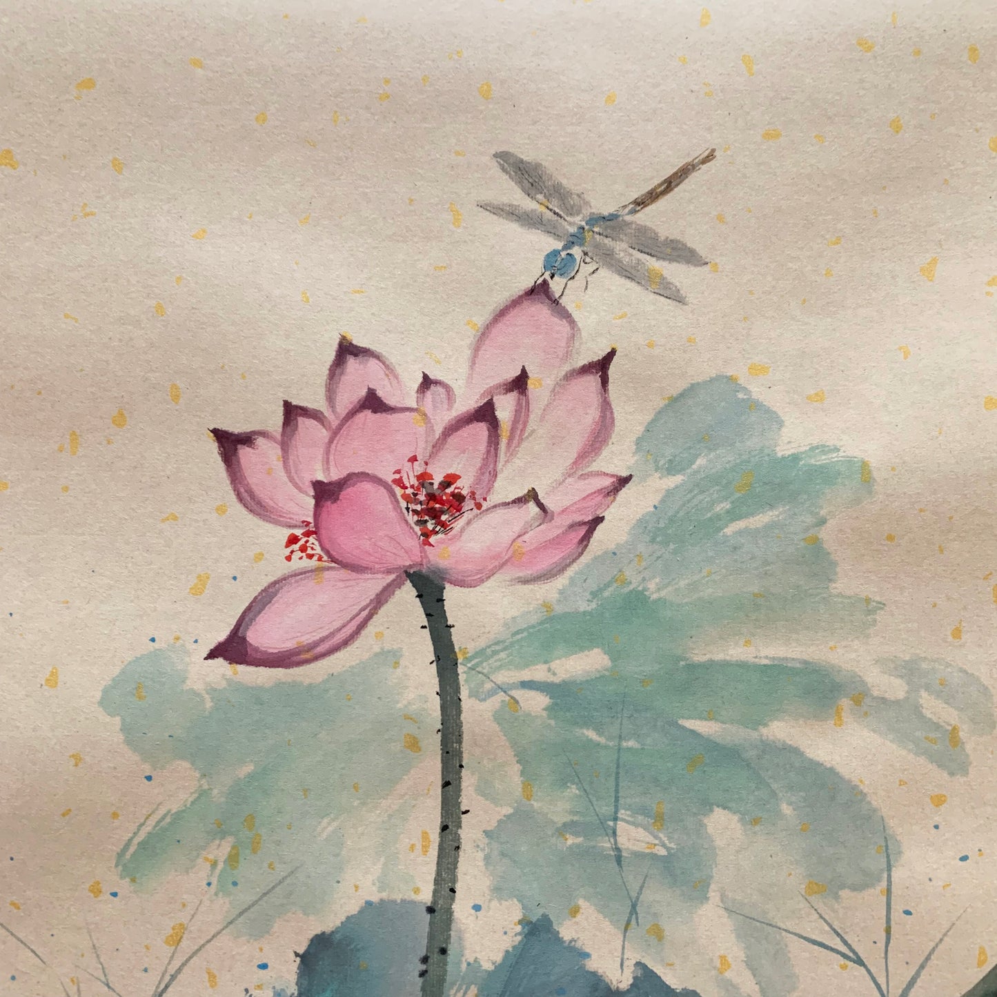 Original Chinese Ink Painting Lotus Hanging Scoll